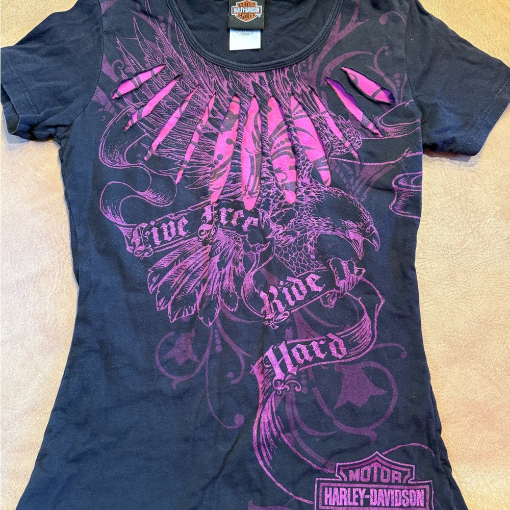 Harley-Davidson Black Tee with Orange Logo